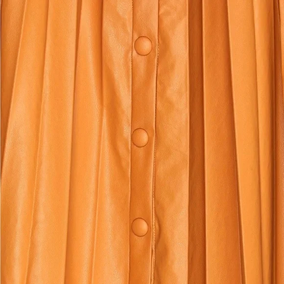 NWT Isabel Marant Davis asymmetric pleated faux leather maxi skirt - Picture 5 of 10